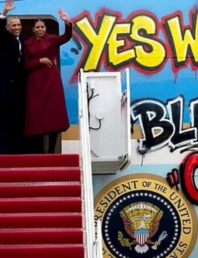 Donald Trump's Posting on Truth Social of the Obamas Boarding a Graffiti-Covered Air Force One