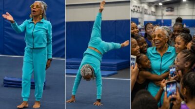 Elderly Black Woman Gymnast - via eurAI enhanced screenshot