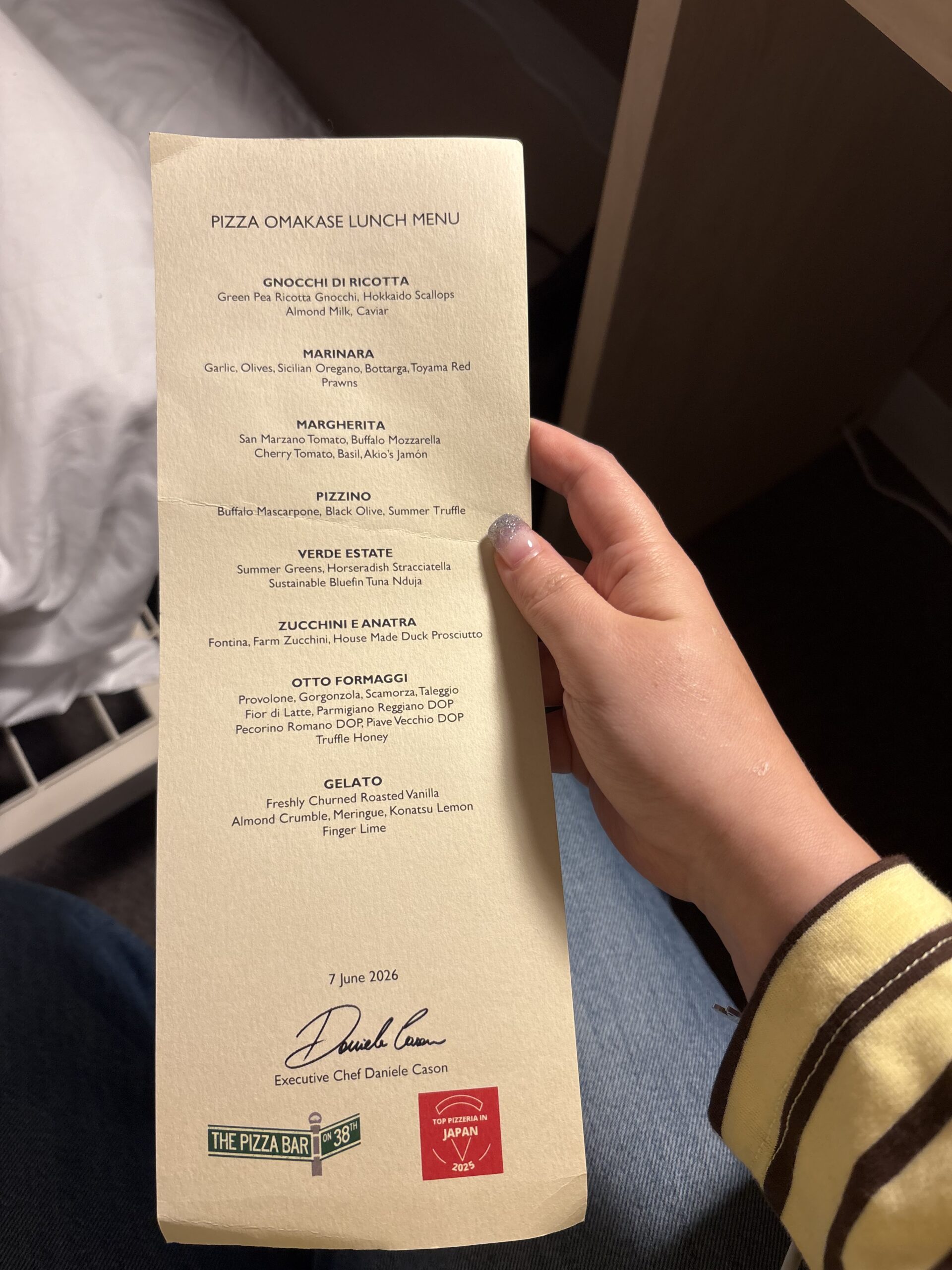 Menu from Pizza Bar on 38h (instagram)