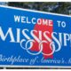 Welcome to Mississippi sign