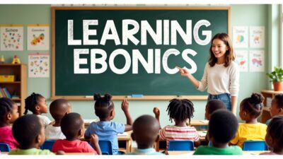 white teacher in classroom with black children - AI generated