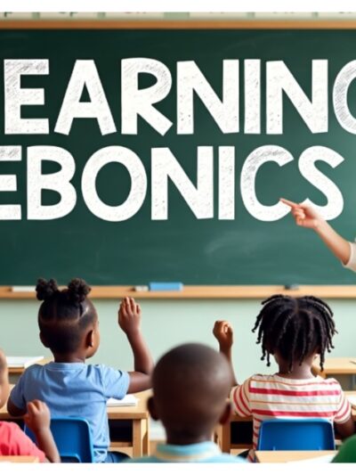 white teacher in classroom with black children - AI generated