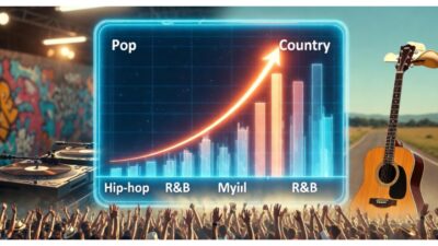 mainstream music becoming more competitive, with pop and country gaining ground while hip-hop and R&B hold strong but share the spotlight more evenly