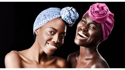 black women wearing bonnets