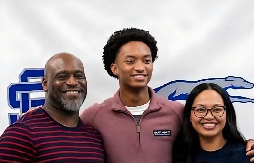 Nolan Wells with his parents (Elmore and Christine and Wonsley) - via family