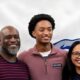 Nolan Wells with his parents (Elmore and Christine and Wonsley) - via family