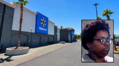 Raqiya Halima Smith (inset) and Las Vegas Walmart