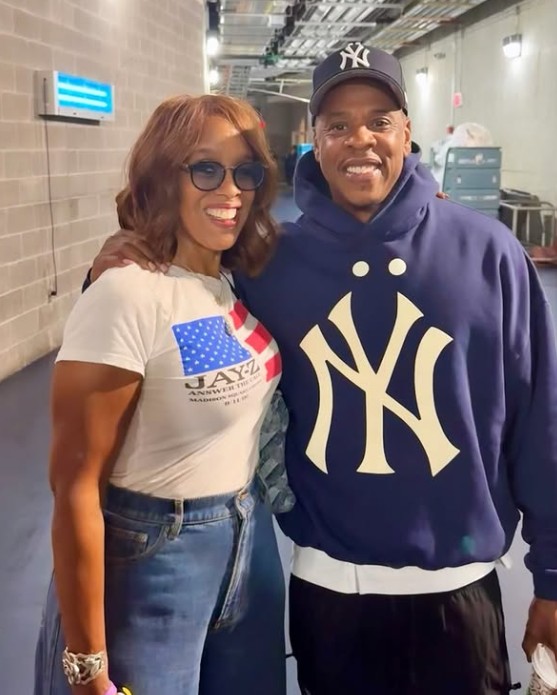 Gayle King and JAY-Z at Yankee Stadium concert