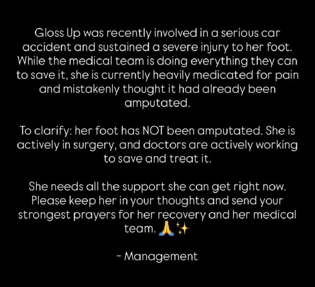 Gloss Up Management Shares Update after car crash
