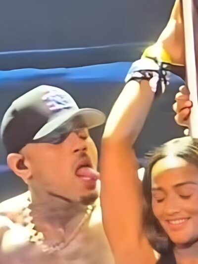 Chris Brown invites fan onstage - screenshot