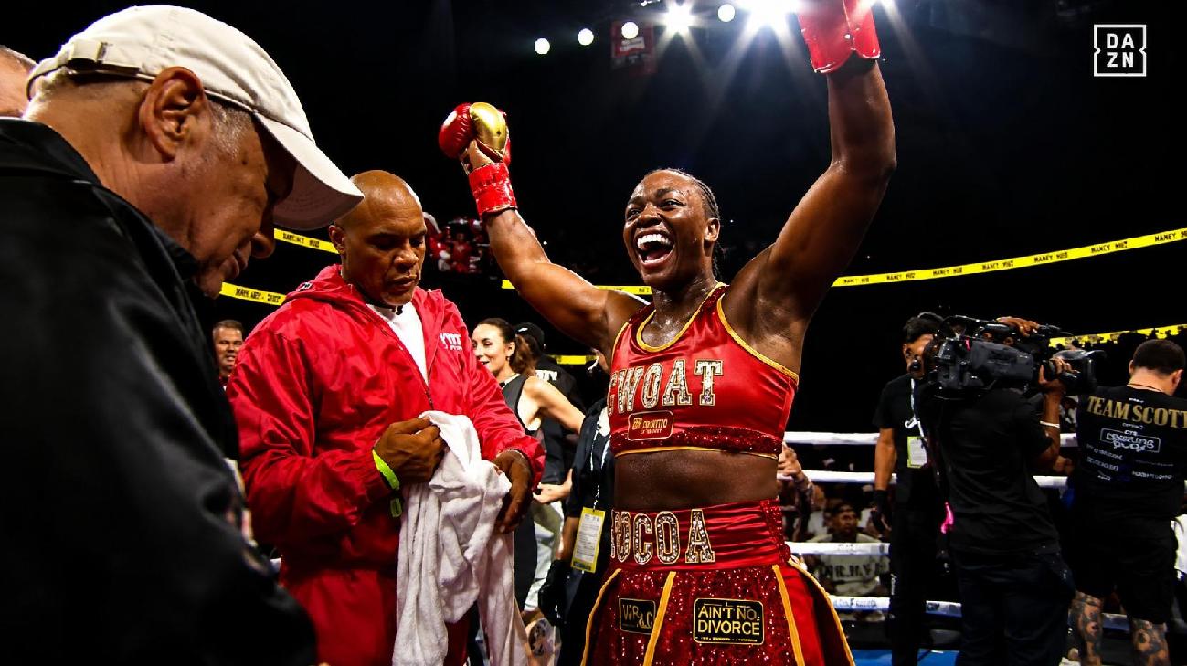 Claressa Shields (after beating Kaye Scott) - screenshot