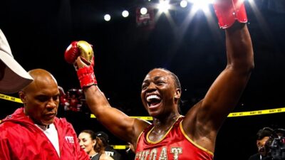 Claressa Shields (after beating Kaye Scott) - screenshot