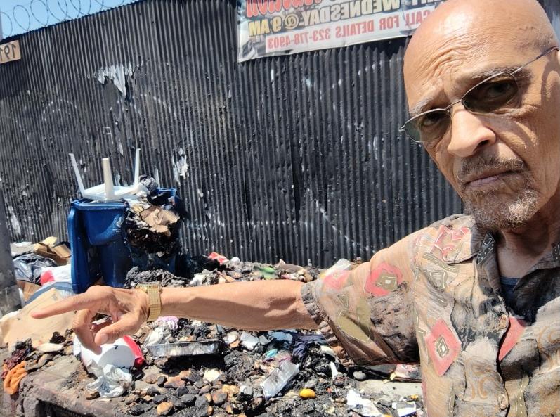 Earl Ofari Hutchinson (at garbage dump in South LA)