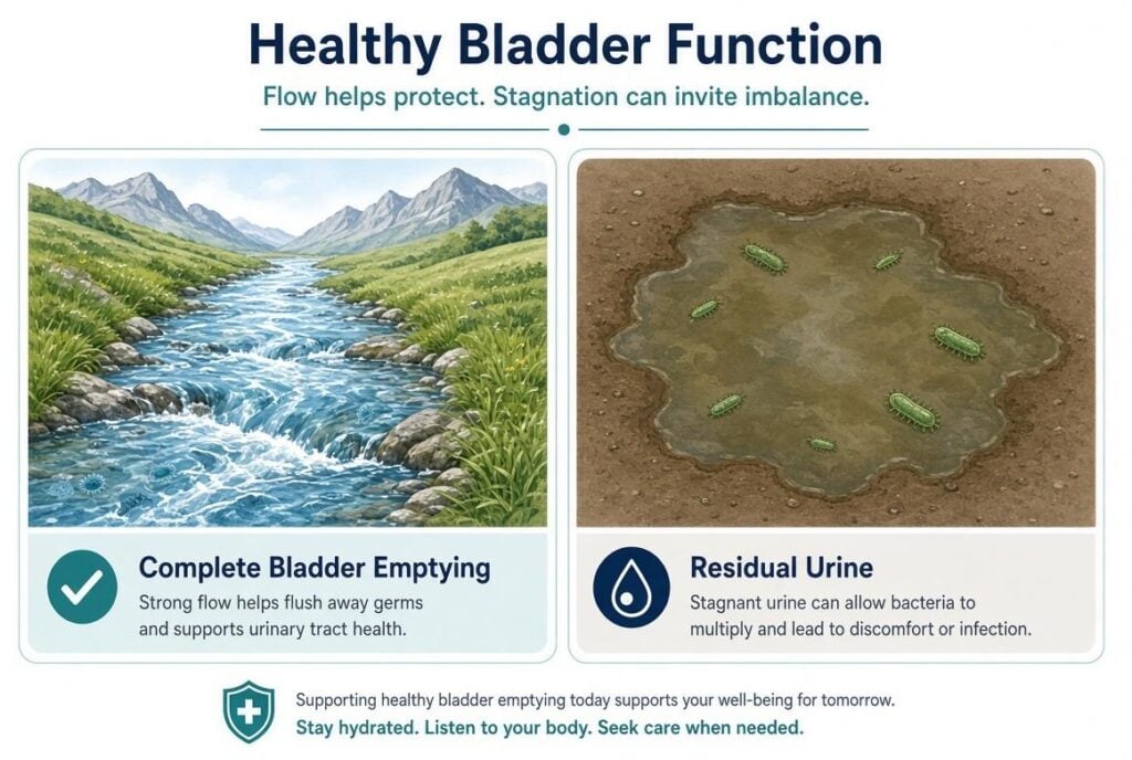 Healthy bladder function A flowing stream versus a stagnant puddle - eurAI