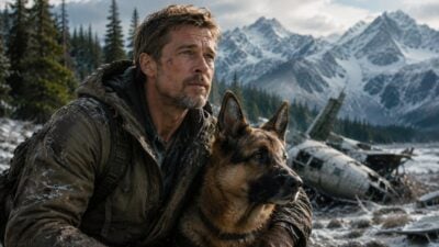 Man and dog (Brad Pitt and Odin) face the wilderness together - eurAI