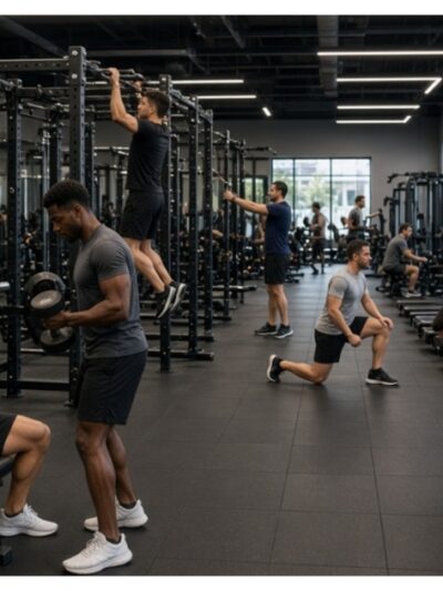men working out in the gym