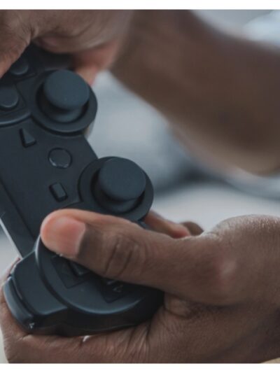 Man playing with joystick