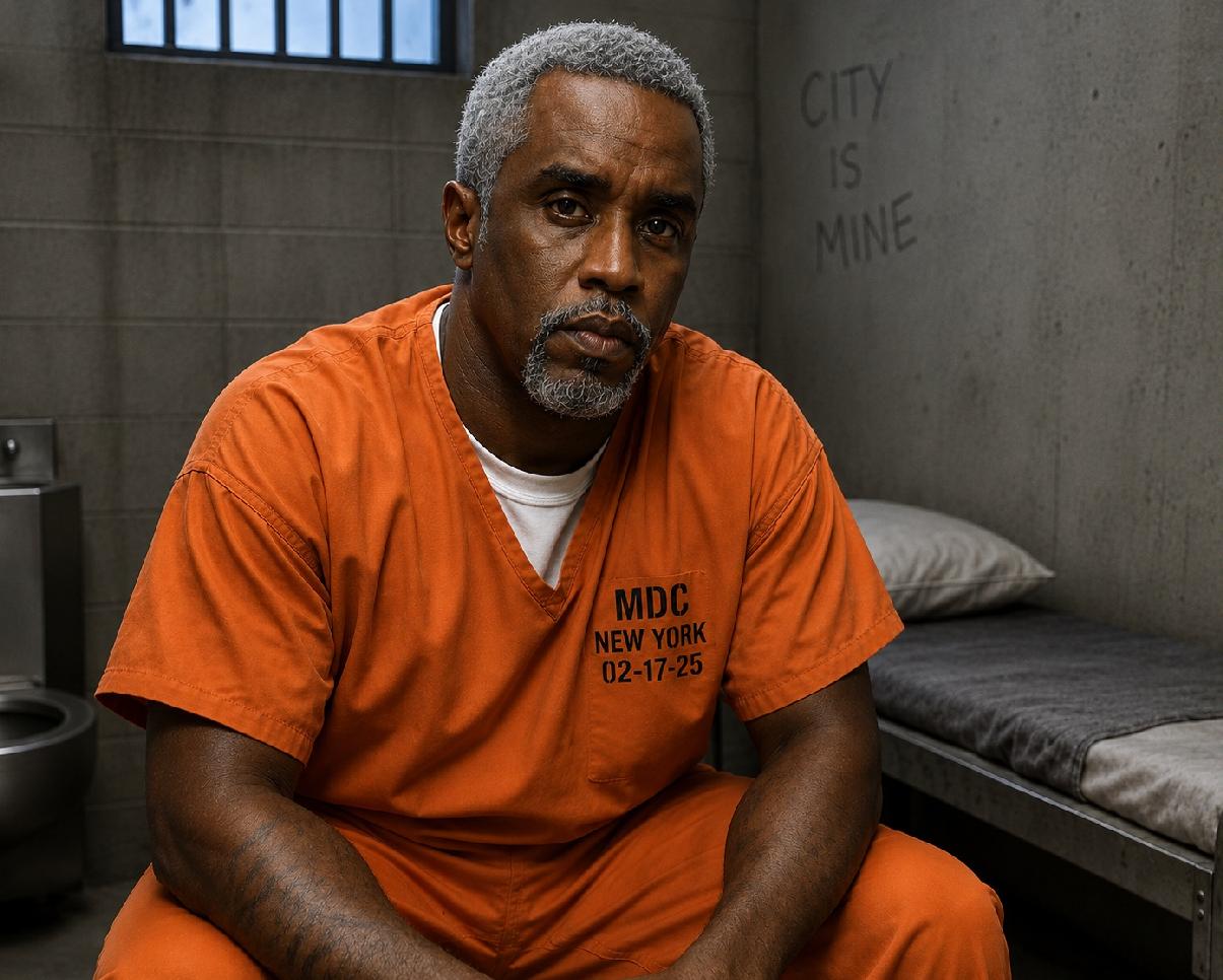 Sean Diddy Combs (in orange jail jumpsuit) - via AI1
