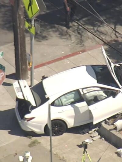 The aftermath of car wreck at the hands of a 7-year-old driver - screenshot
