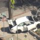 The aftermath of car wreck at the hands of a 7-year-old driver - screenshot