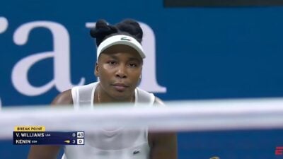 Venus Williams at 2026 US Open - screenshot