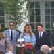 Melania Trump gets a commemorative helmet from a driver in the Rose Garden before D.C.'s first Grand Prix. (Photo by Mona Austin)