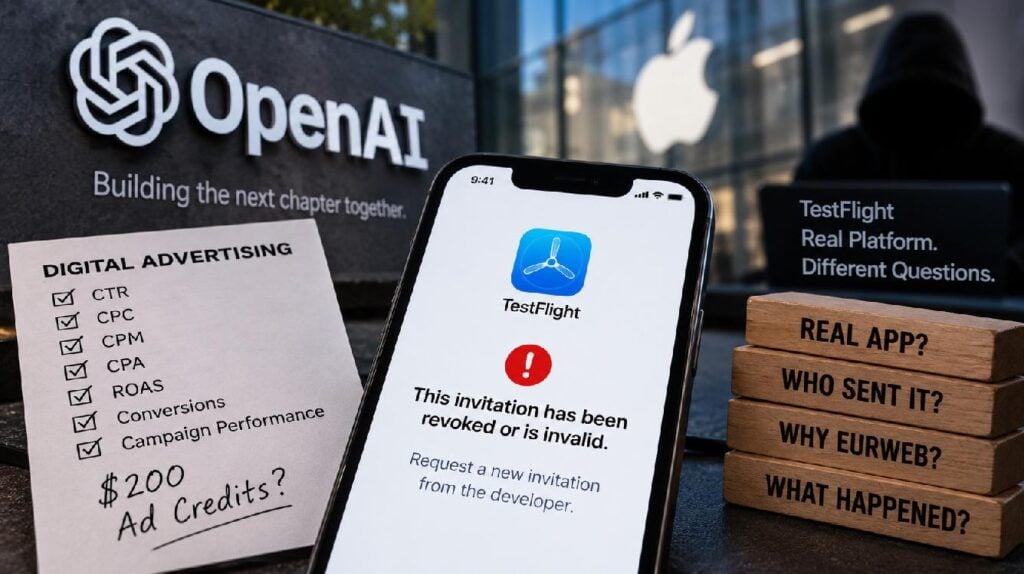 A legitimate TestFlight platform, OpenAI branding and a $200 ad-credit pitch created a convincing mix of real and questionable signals - via eurAI