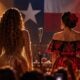 Editorial illustration depicting Black and Mexican American musical traditions meeting on a Texas stage - via eurAI