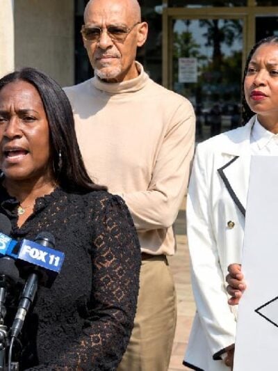 Fox 11 coverage of James T. Butts press conference - screenshot