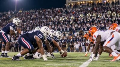 HBCU football teams facing off under stadium lights - via eurAI