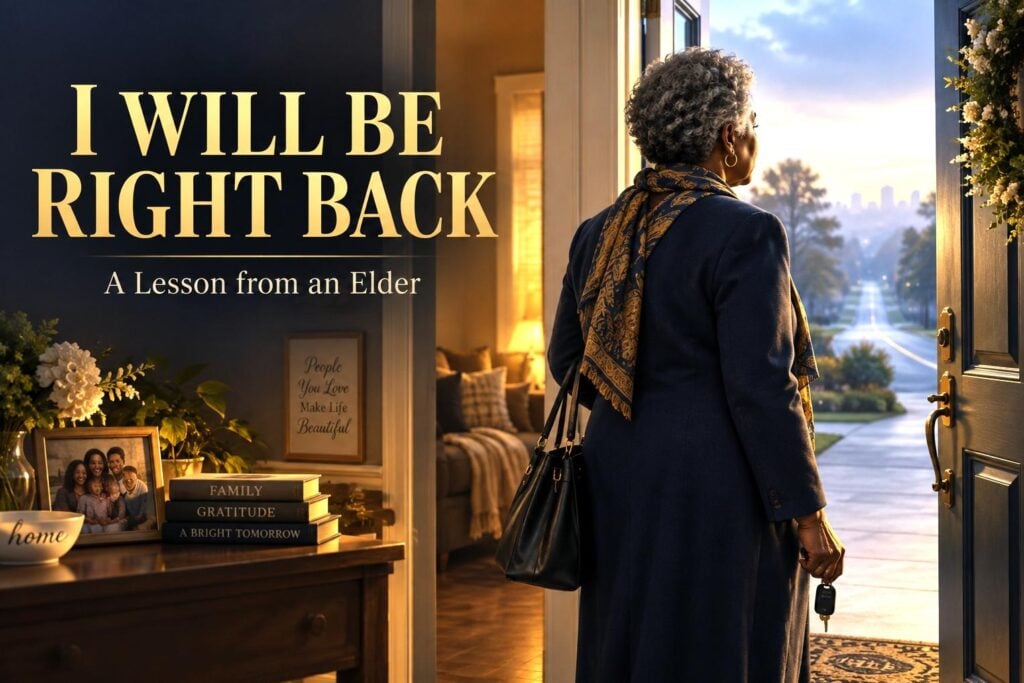 I'll be right back - A lesson from an elder