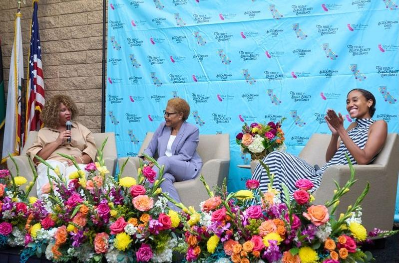 Kellie Todd Griffin, Pres and CEO of the California Black Women&rsquo;s Collective Empowerment Institute, Los Angeles Mayor Karen Bass and author Anna Malaika Tubbs