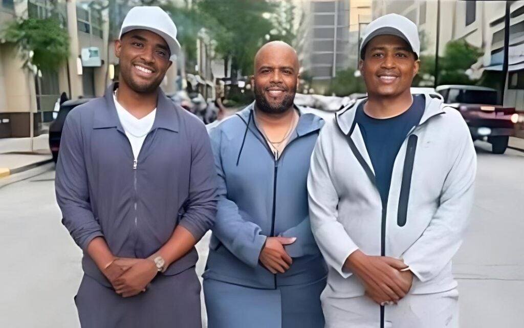 Larenz Tate with his brothers Lahmard Tate and Larron Tate - via Facebook