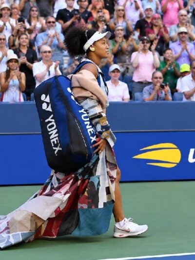 Naomi Osaka (making entrance to US Open) - screenshot