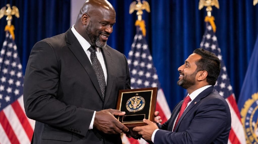 Shaquille O'Neal and Kash Patel - via eurAI