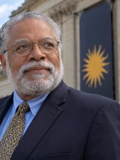 Smithsonian Secretary Lonnie Bunch outside a museum in Washington, DC