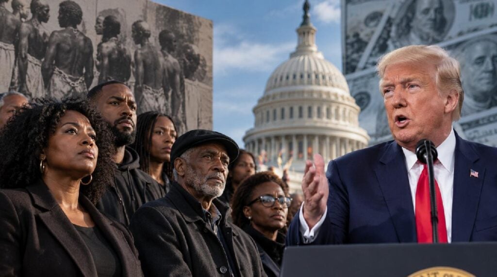 Trump contrasted his $5,000 proposal with reparations in Dallas - via eurAI