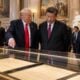 Two world leaders (Donald Trump and Xi Jinping) touring historic documents inside the National Archives rotunda - via eurAI