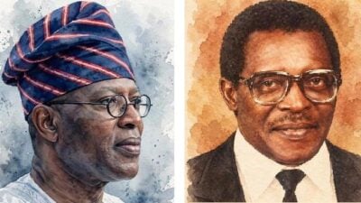 BAOSA PRESIDENTS and First African principal of Lagos Baptist Academy produced illustrated posters by TAYO Fatunla