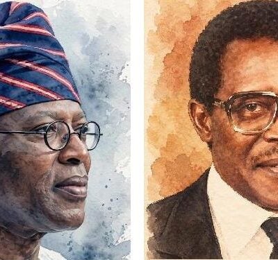 BAOSA PRESIDENTS and First African principal of Lagos Baptist Academy produced illustrated posters by TAYO Fatunla