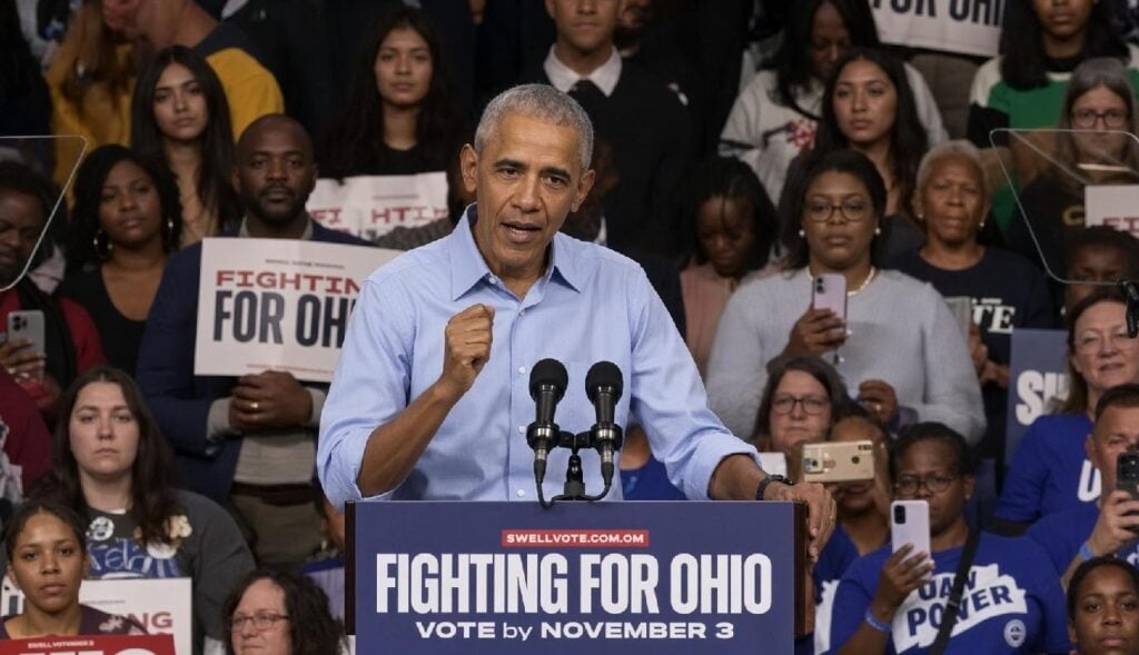 Barack Obama (stumping for Dems in Ohio) - screenshot