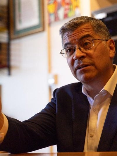 California gubernatorial candidate Xavier Becerra speaks with Black media journalists - CBM photo by Maxim Elramsisy