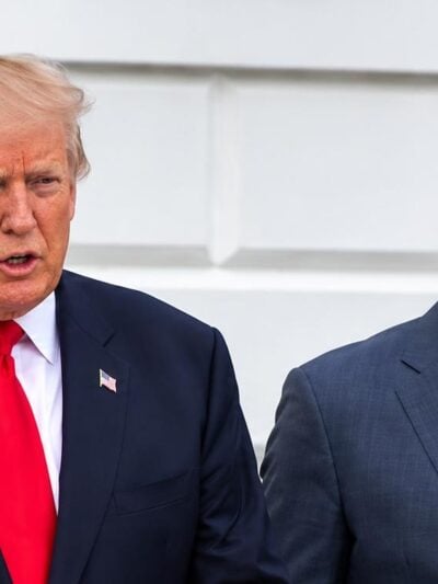 Donald Trump and Mike Tyson leaving White House to board Marine One - screenshot