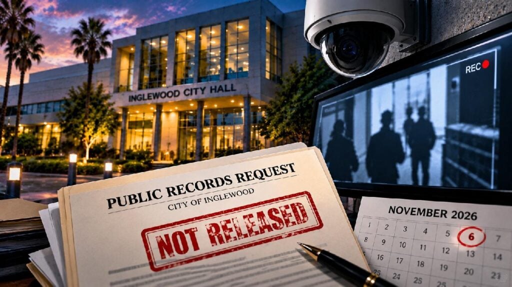 Illustration depicts disputed City Hall video and delayed records request - via eurAI