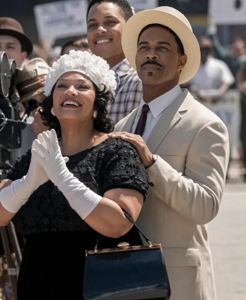 Omari Hardwick and Dana Gourrier as Cassius 'Cash' Clay Sr and Odessa 'Bird' Clay in 'The Greatest' - Photo Ian WatsonPRIME