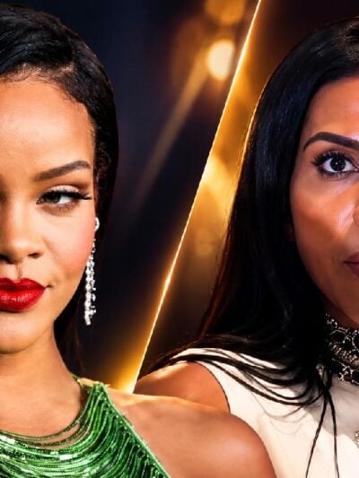 Rihanna and EJ Johnson - via Getty/screenshot