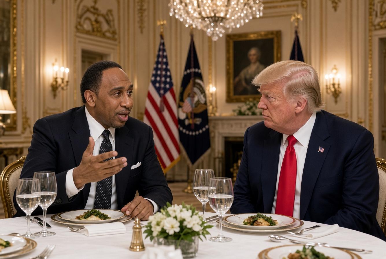 Stephen A . Smith , Trump Meet for White House Dinner