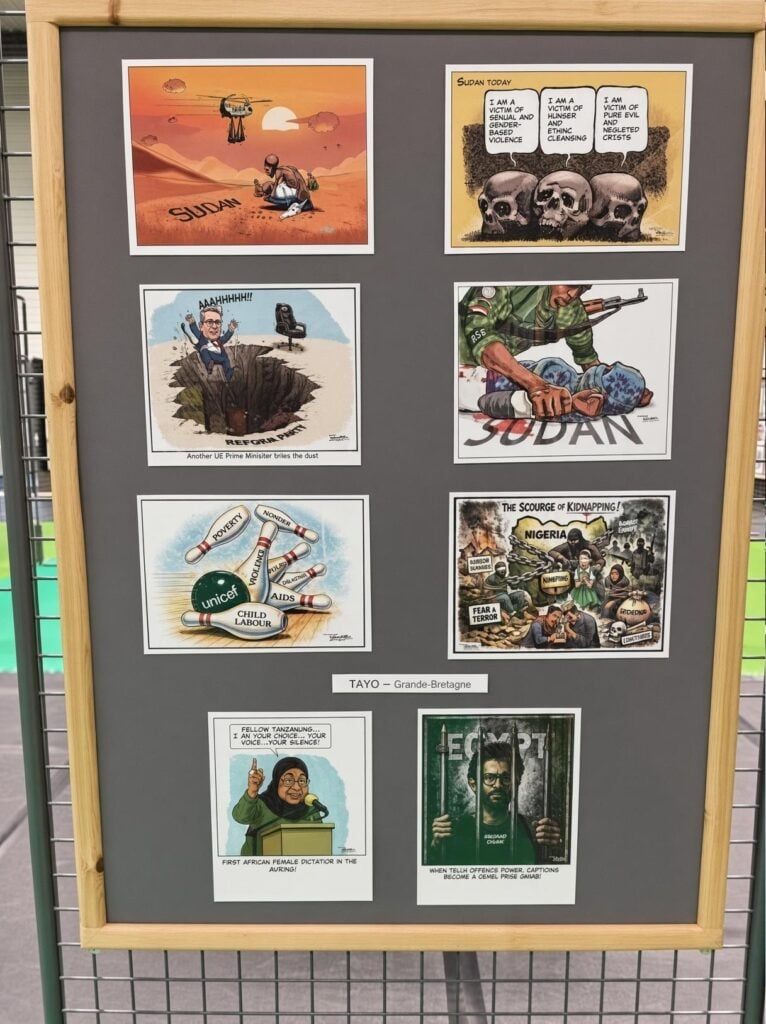 Tayo Fatunla's Cartoons on display as well in Saint Just
