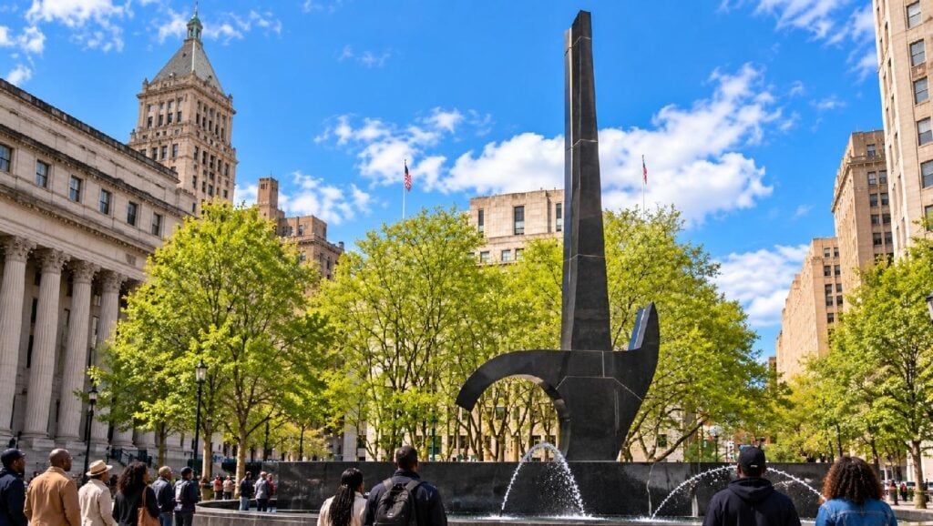 Triumph of the Human Spirit monument in NYC's Foley Square - via eurAI