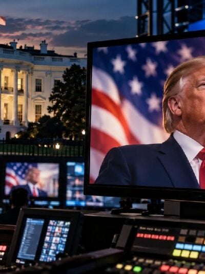 Trump White House MS NOW TV screen - via eurAI